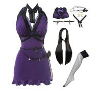 MANMICOS Costume de cosplay Tifa Lockhart pour femme Violet Taille US