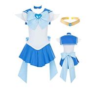 MANMICOS Sailor Moon Sailor Mercury Costume d'Halloween - Bleu - X-Large