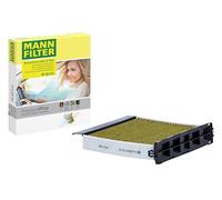 MANN-FILTER Filtre d'habitacle Filtre à charbon actif avec polyphenol, avec effet antibactérien, Filtre à poussière fine (PM 2.5), avec une activité antifongique, Filtre à charbon actif FP 28 013