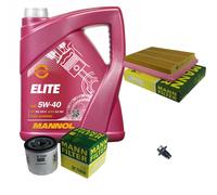MANN-FILTER Inspection Set 5 L MANNOL 5W-40 Elite Pour Mazda 2 1.4 1.25