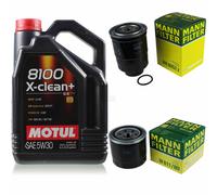MANN-FILTER Inspection Set 5L Motul 8100 X-Clean+ 5W-30 Pour Mazda 6 Kombi 2.2