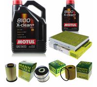 MANN-FILTER Inspection Set 6L Motul 8100 X-CLEAN+ 5W-30 Pour Ford Focus III