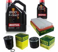 Mann-Filter Inspection Set 6L Motul 8100 X-Clean + 5W-30 pour Mazda 6 Combi /