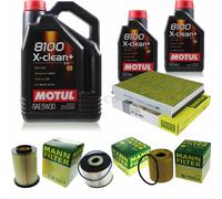 MANN-FILTER Inspection Set 7L Motul 8100 X-Clean+ 5W-30 Pour Ford Focus III