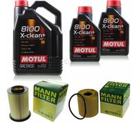 Mann-Filter Inspection Set 7L Motul 8100 X-Clean + 5W-30 pour Ford Focus III