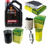 MANN-FILTER Inspection Set Motul 5L 5W-30 Pour VW Golf V 1.6 Audi A3