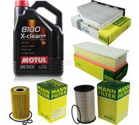 MANN-FILTER Inspection Set Motul 5L 5W-30 Pour VW Touran 2.0 TDI 16V Passat