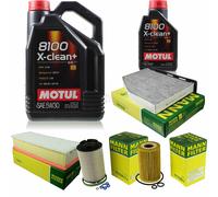 MANN-FILTER Inspection Set Motul 6L 5W-30 Pour VW Touran 2.0 TDI 16V Golf V
