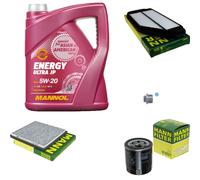 MANN-FILTER Paquets D'Inspection MANNOL 5L Energy 5W-20 Pour Chevrolet Spark 1.2