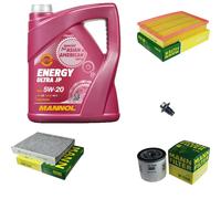 MANN Inspection Set 5 L MANNOL Energy Ultra JP 5W-20 Pour Ford Focus II 1.6 1.4