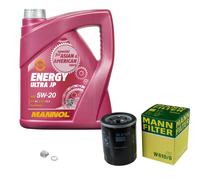 MANN Inspection Set 5 L MANNOL Energy Ultra JP 5W-20 Pour Honda Jazz II 1.2i-DSI