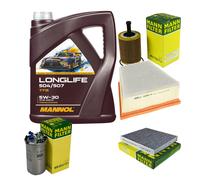 MANN Inspection set 5 L MANNOL Longlife 504/507 5W-30 pour VW Polo 9N_ 1.4 TDI