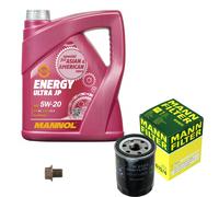 MANN Inspection Set 5L MANNOL Energy 5W-20 Pour Nissan Micra III 1.2 16V