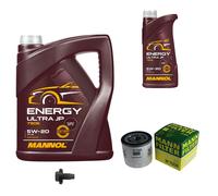 MANN Inspection Set 6 L MANNOL Energy 5W-20 Pour Ford Fiesta VI Kuga II 1.5