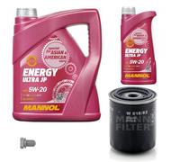 MANN Inspection Set 6 L MANNOL Energy 5W-20 Pour Nissan Stanza Hatchback