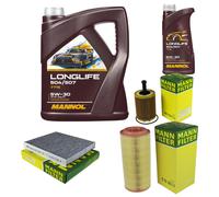 MANN Inspection Set 6L MANNOL LONGLIFE 504/507 5W-30 Pour Audi A2 8Z0 1.4 TDI