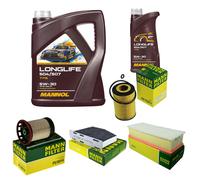 MANN Inspection Set 6L MANNOL LONGLIFE 504/507 5W-30 Pour Audi Q3 8UB 8UG 2.0