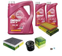 MANN Inspection Set 7 L MANNOL Energy 5W-20 Pour Nissan X-Trail 2.5 4x4 2.0