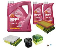 MANN Inspection Set 7 L MANNOL Energy 5W-20 Pour Nissan X-Trail 2.5 4x4 2.0