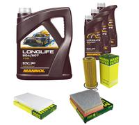Mann Inspection Set 8L mannol Longlife 504/507 5W-30 pour BMW 5er E60 520d