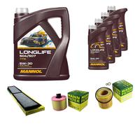 MANN Inspection Set 9L MANNOL LONGLIFE 504/507 5W-30 Pour BMW 3E E90 325I