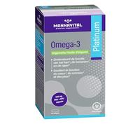 Mannavital Omega-3 Platinum Vegan, Huile d'Algues, 60 Gélules, DHA et EPA 500mg, Complément Alimentaire pour Cœur et Cerveau
