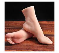 Mannequin Bas de grande taille Modèle pied féminin cloné for art à la vie for l'art silicone TPE Chaussure Chaussette Bijoux(Wheat Toes No bone,Left foot)