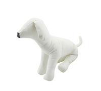 Mannequin Chien Assis en Similicuir Support Présentoir pour Jouet Animal Exposition Position Assise Convient Boutique Animalerie Foyer, Taille L Blanc