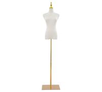 Mannequin Couture Femme,Mannequin De Vitrine FéMinin ModèLe FéMinin Portable Robe Forme Mannequin Torse Mannequin avec Stand RéGlable 70-130cm,pour Exposer Robes De SoiréE (Fond carré doré)