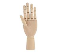 Mannequin d'artiste en bois, doigts articulés et flexibles, outil de référence pour les artistes, décoration d'intérieur, bois dur durable, main droite et gauche, 17,5 cm, 25,5 cm (10 pouces main
