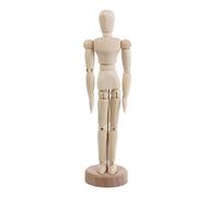 Mannequin d'artiste en bois - Figurine humaine flexible - Mannequin de dessin mobile avec base pour bureau à domicile (14 cm)