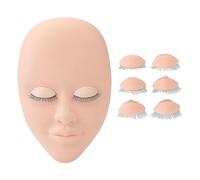 Mannequin de cils maquillage Extension de cils pratique de formation avec 3 paires de paupières amovibles cils Double couche (Rose)