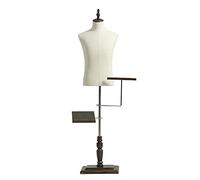 Mannequin de Couture, Buste de Homme avec avec Socle en Bois, Mannequins Buste pour Vitrine Réglable en Hauteur pour Shop de Vêtements Boutique Chambre à Coucher (no Arm)