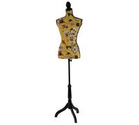 Mannequin de couture de tailleur buste torse féminin T222 ~ fibre de verre motif jaune à fleurs