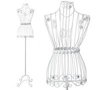 Mannequin de couture en métal blanc P-670 - Style vintage antique - Buste en fer