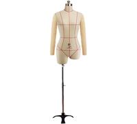 Mannequin De Couture Féminine Support De Torse avec Bras, Demi-Corps en Mousse Forme De Mannequin De Tailleur, Hauteur Réglable : 150-180cm, Femmes Grande Taille, Triangle Base, L