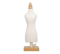 Mannequin de Couture Femme 31 cm avec Base en Bois - Structure en Acier Inoxydable pour patrons et création Textile (Noir)