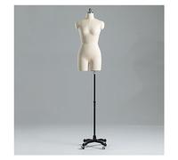 Mannequin de Couture Femme Mannequin De Couture Formes Vestimentaires, Mannequins Buste avec Roues À Cardan pour L'affichage De Bijoux Costumes, Demi Corps Jambes Fourchues Blanc (Color : Beige, Siz