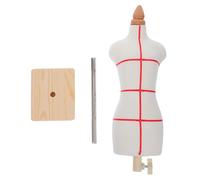 Mannequin de couture miniature 1/3 avec hauteur réglable et base en bois | Revêtement en PU et coton extensible, pour patronage et tenue réduite, usage maison ou ormat compact pour