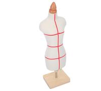 Mannequin de couture miniature 1/3 réglable avec base en bois | Structure en PU et coton extensible, affichage professionnel pour patronage, format compact pour bureau ou cours