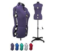 Mannequin de Couture Réglable Femme avec 13 Molettes de Précision Taille 42 à 46 Taille Ajustable pour Poitrine Taille Hanche Cou Idéal pour Projet de Couture et Exposition, Violet