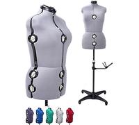 Mannequin de Couture Réglable Femme avec 13 Molettes de Précision Taille 42 à 46 Taille Ajustable pour Poitrine Taille Hanche Cou Idéal pour Projet de Couture et Exposition, Gris