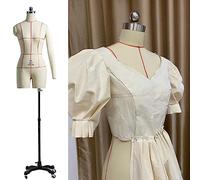 Mannequin de couture réglable pour femme avec bras et roues, factice en polystyrène pour la conception de vêtements, idéal pour les projets de couture et de mode
