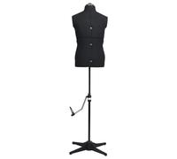 Mannequin de couture réglable pour homme, noir, taille 37-45, avec matériau ABS en polyester, boutons rotatifs sur la poitrine, la taille, les hanches, trépied à quatre pieds pour design de mode