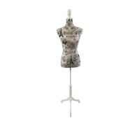 Relaxdays Mannequin couture 36/38 Paris réglable 130–167 cm pied bois multicolore