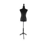 Mannequin de Couture Relaxdays, Femme, Taille 36/38, réglable 130-167 cm, Velours, Support en Bois, Noir
