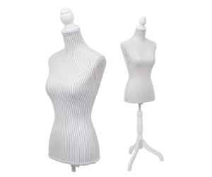 Mannequin de Couture T220 en Mousse Blanche à Rayures