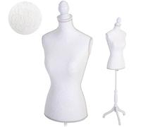 Mannequin de couture T220, mousse synthétique, torse féminin ~ blanc avec dentelle