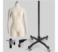 Mannequin de couture taille 0-20, mannequin de conception et de présentation de tailleur professionnel, matériau en mousse, hauteur de torse réglable, avec roues universelles,D-style-18
