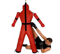 Mannequin de Grappling Suspendu MMA, Judo Lutte Sac de Frappe Corps Entier, Entraînement Arts Martiaux Mixtes, Bras Articulés, Toile Cuir Résistant, Non Rempli(160cm)